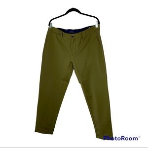 Mens army green cropped dress pant ZARA